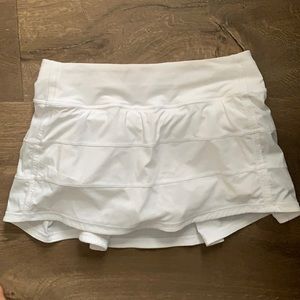 Lululemon pace rival white skirt